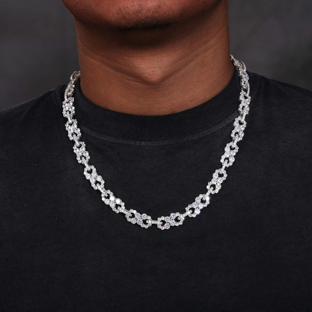  1 Row Moissanite Infinity Cuban Link Chain