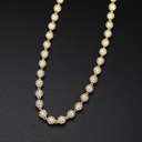 Micro Moissanite Iced Bead Link Chain