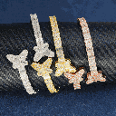 Iced Out 925 Sterling Silver  Hip Hop Jewelry Butterfly Bracelet Bangle