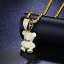  Micro Moissanite Little Bear Pendant