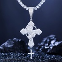  Moissanite Pray Hand Cross Pendant With Hanging Cross