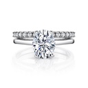  Oval Moissanite Bridal Set Engagement Wedding Ring 18K White Gold  