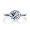 Metal Masters 1 Carat Round Brilliant Sterling Silver 925 Halo Engagement Ring