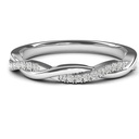  Sterling Silver Petite Twisted Vine Moissanite or Simulated Diamond Ring Wedding Band Matching Ring