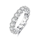  Moissanite Eternity Ring, Round Cut Lab Created Diamond Sterling Silver Wedding Band Ring for Women