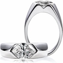  Marquise Cut  Engagement Ring for Women Platinum Plated Silver Half Bezel Tension Set Solitaire Wedding Band 