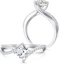  Princess  Engagement Rings for Women Platinum Plated Silver Ring  Rings