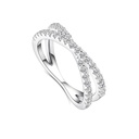  Moissanite Wedding Band, Criss Cross Ring Wedding Bands for Women Sterling Silver Eternity Band Rings for Women Stackable Moissanite Eternity Band Rings for Women 