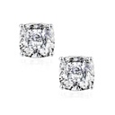  Cushion Cut Moissanite Earrings for Women,VVS1 Clarity Lab Created Diamond Earrings 18K White Yellow Rose Gold Ruthenium Gold Vermeil Moissanite Stud Earrings