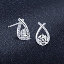  Earrings  Clarity Round Cut Lab Created Diamond Earrings Sterling Silver 18K White Gold Plated Earrings Minimalist Mermaid Tail Earrings