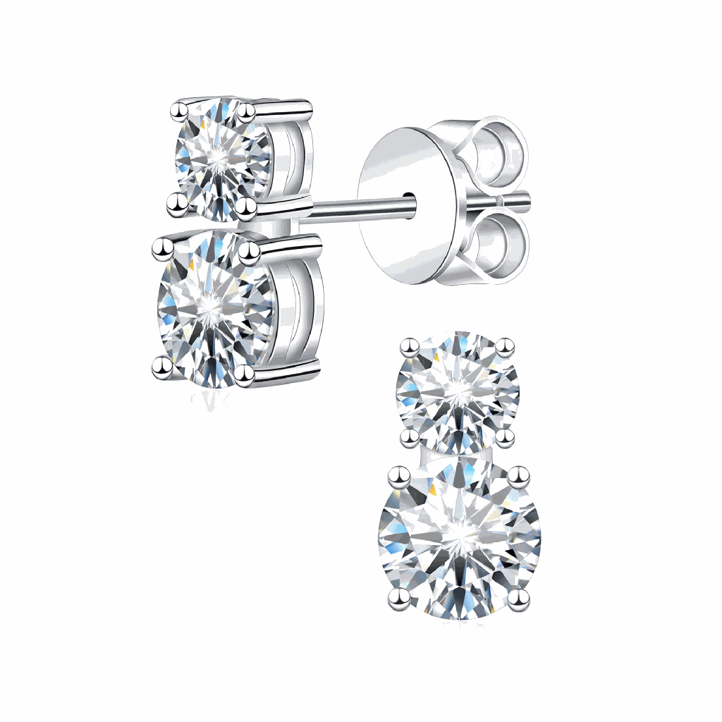 H Diamond Stud Earrings for Women Pure Sterling Silver Jewelry Gifts for Her