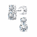H Diamond Stud Earrings for Women Pure Sterling Silver Jewelry Gifts for Her