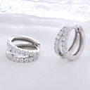  Hoop Earrings 18K White Gold Plated S925 Sterling Silver Double Huggie Earrings for Women  Loop Earrings for Mom