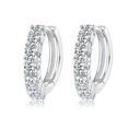 Moissanite Earrings, Lab Created Diamond Huggie Earrings White Gold Plated Sterling Silver Hoop Earrings for Women Gifts