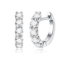 Moissanite Hoop Earrings, Brilliant Round Cut Lab Created Diamond Earrings 18K White Gold Sterling Silver Huggie Earring for Women Men Wedding Earrings Silver/Gold