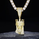 S925 Moissanite Jesus Pendant With Crown