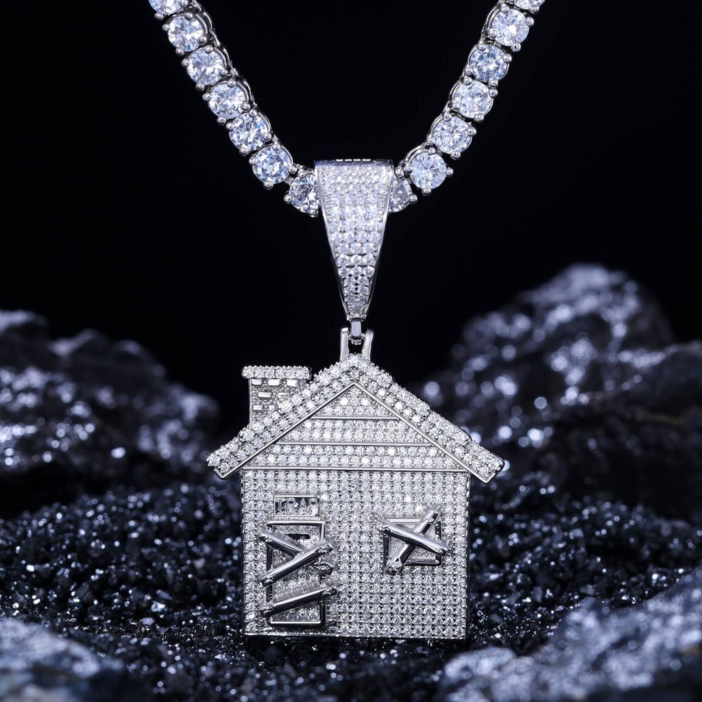 Moissanite Trap House Pendant