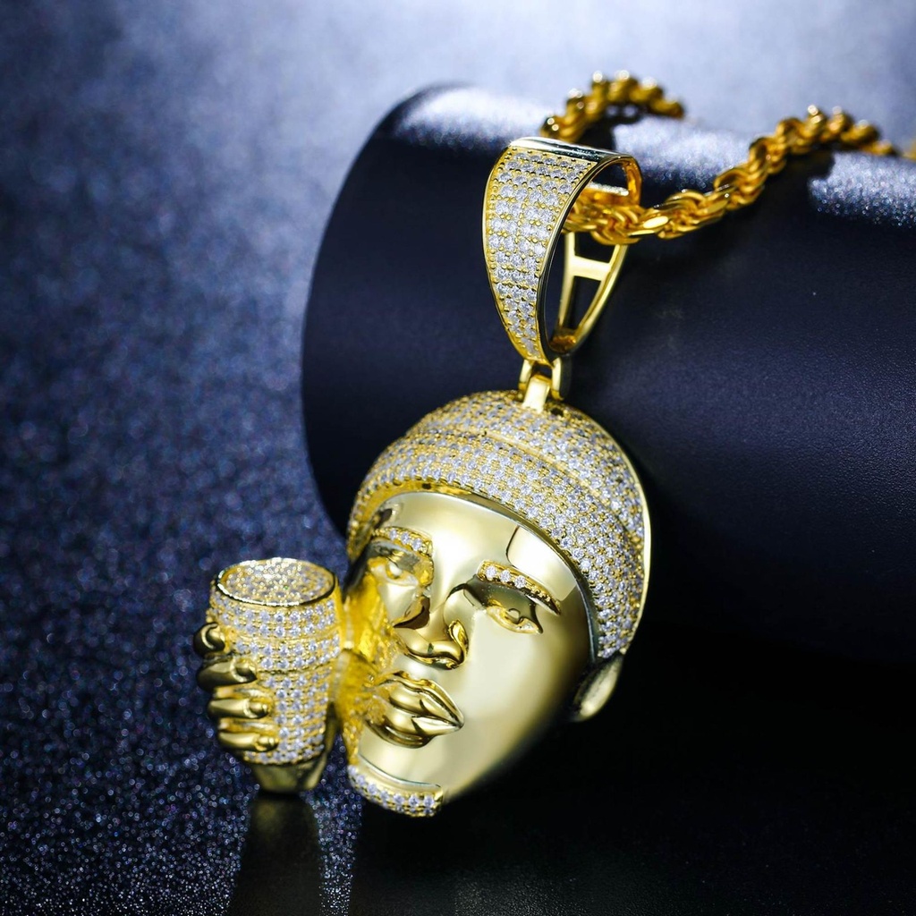 S925 Moissanite Rapper Head Pendant With Cup