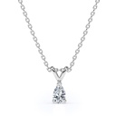  Pear Cut Diamond - Elegant Pendant Necklace - 18K White Gold Plating Over Silver