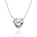  Heart Cut Moissanite Pendant Necklace in 18K White Gold Plating over Silver