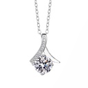 Moissanite Pendant Necklace White Gold Plated Silver Ideal Cut Diamond Necklace for Women