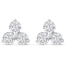 Moissanite Triangle Stud Earrings In Sterling Silver For Women