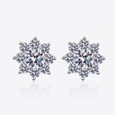  Moissanite 925 Sterling Silver Flower Earrings