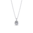 Drop Pendant 1 Carat Round Cut Real Moissanite Solitaire Necklace in 18k White Gold Over Silver