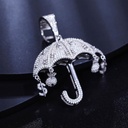 Moissanite Umbrella Pendant With Money Bag and Dollar Charm