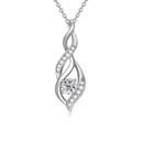 Moissanite Necklaces for Women Twisted Infinity Pendant Necklaces Platinum Plated Silver Moissanite Pendant
