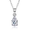 Moissanite Pendant Necklace for Women, Ideal Cut 925 Sterling Silver Solitaire Diamond Necklace with Certificate of Authenticity (Pear Cut)