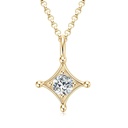 Moissanite Necklace for Women, 925 Sterling Silver 18K White/Yellow Gold Plated Lab Created Diamond Pendant Solitaire Necklace Gift for Her Mother Mom Wife Girlfriend Diamond Jewelry 