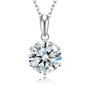  Pendant Necklace  White Gold Plated silver  Ideal Cut Diamond Necklace for Women with Certificate of Authenticity
