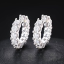 Cluster Moissanite Hoop Earrings