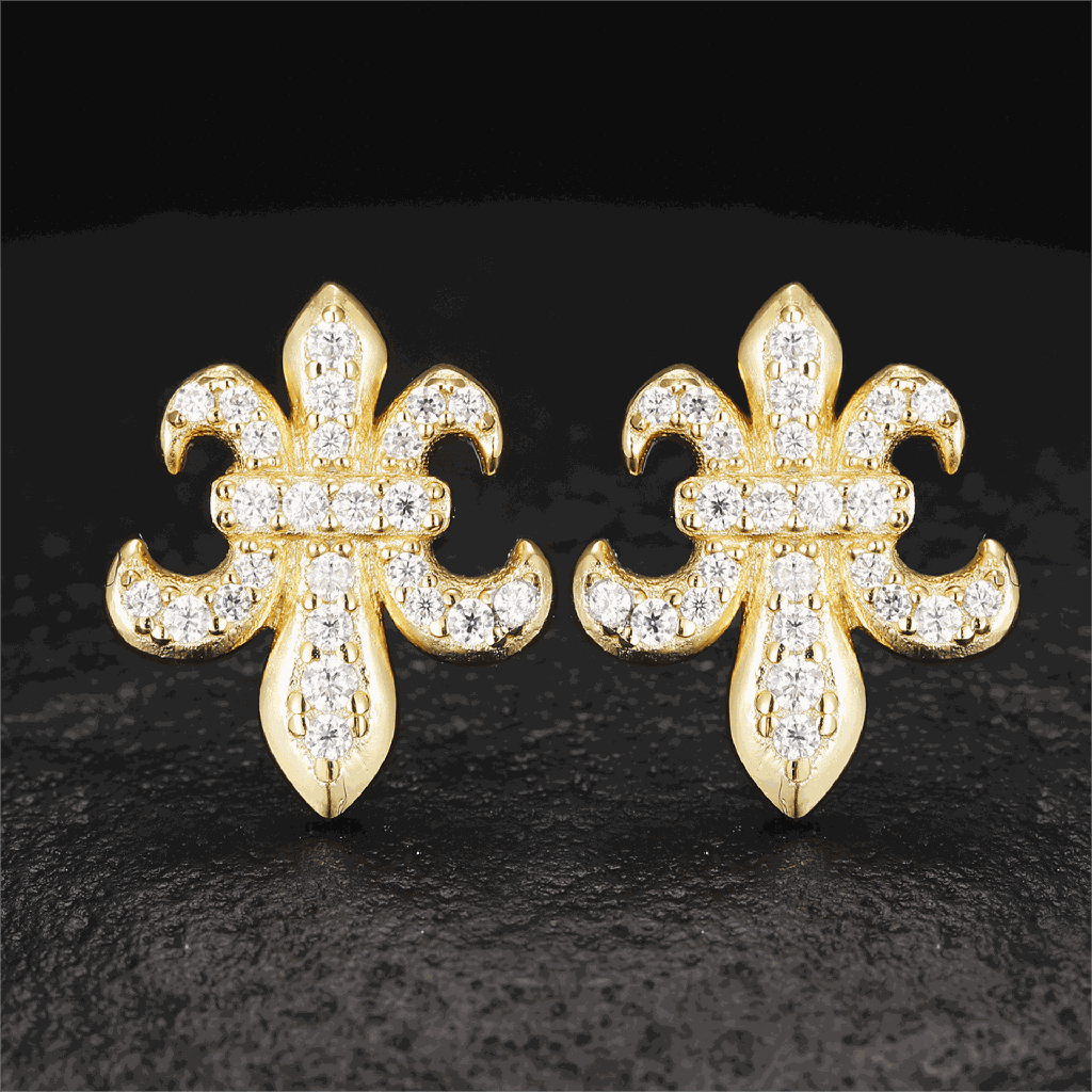 Moissanite Iris Stud Earrings