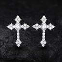 Moissanite Cross Stud Earrings