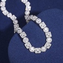 Moissanite Iced Clover Seal Halo Link Chain