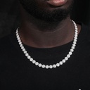 925 Silver Moissanite Geometric Hexagon Link Chain