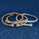 925 Sterling Silver Baguette Cut  Diamond Hip Hop Bracelet