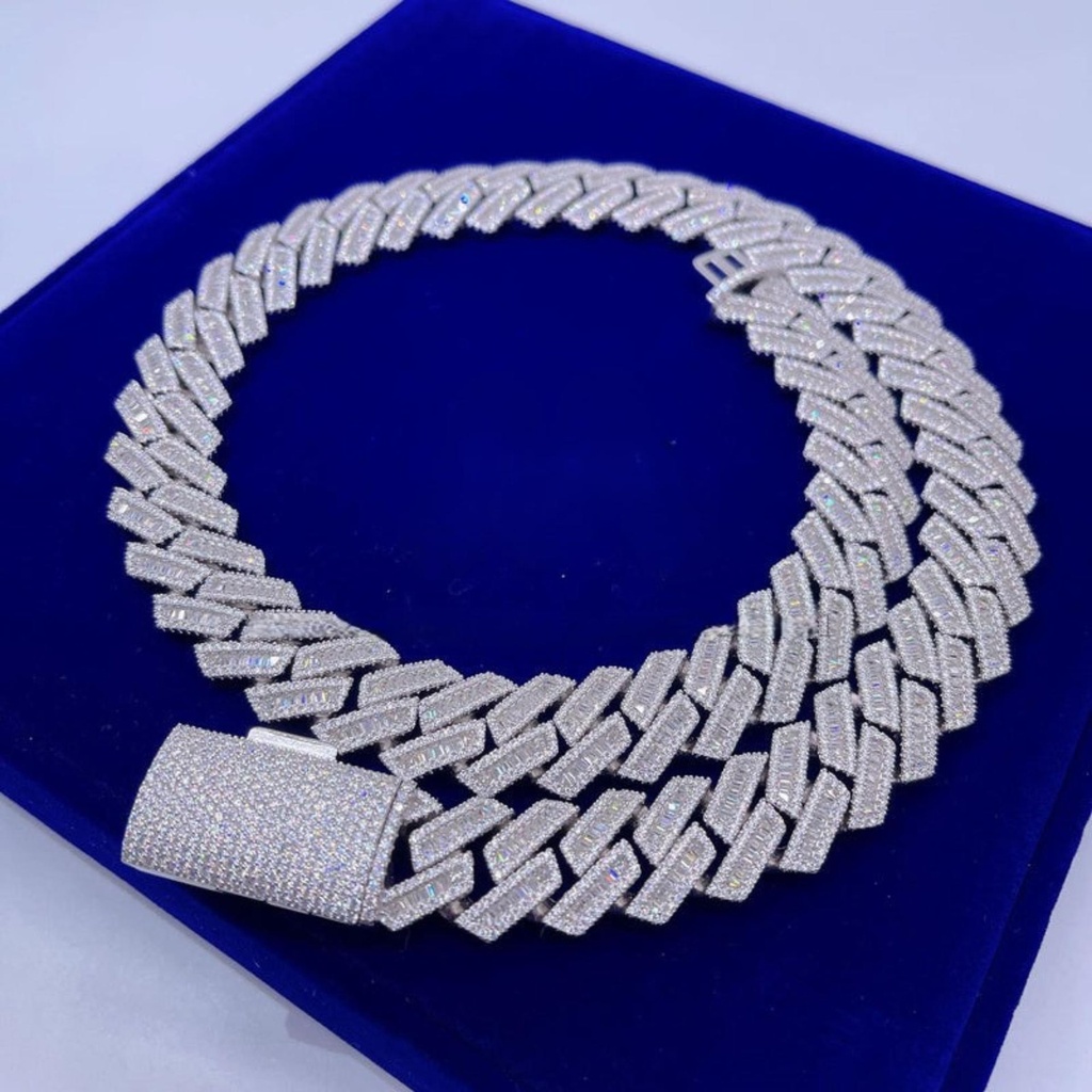  Baguette Diamond Cuban Chain | Iced Out Hip Hop Jewelry