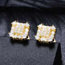 S925 Moissanite Square Stud Earring