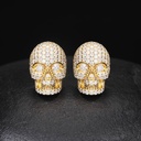 S925 Micro Moissanite Skull Earrings