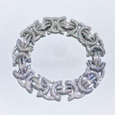  Diamond Silver 925  Iced Out Byzantine Link Bracelet