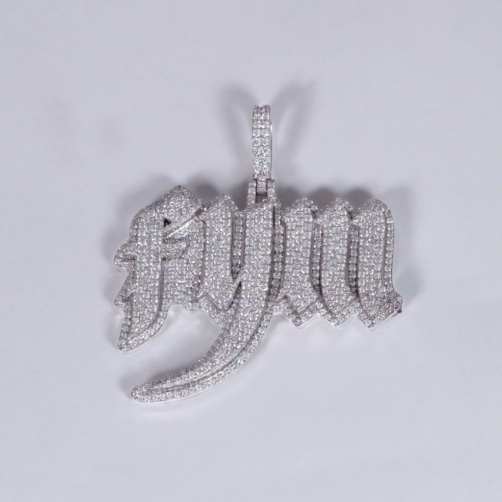  white gold hip hop alphabetic diamond pendant with vvs clarity diamonds