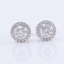  Round Moissanite Diamond Stud Earring