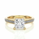  Princess Cut 4 Prong Channel Setting Diamond Ring 