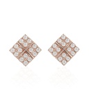  Round Cut  Fancy Stud Earrings, Square Shape Earring, Gift for Anniversary