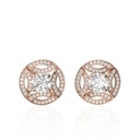 Round Brilliant Cut Stud, Push Back Earrings, 18K White Gold, Stud, Unique Wedding Gift, Top Quality Bridesmaid Gift