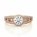  Round Cut Vintage Halo Prong Setting Diamond Ring 