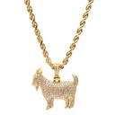  Round Cut Pave Setting Goat Diamond Necklace